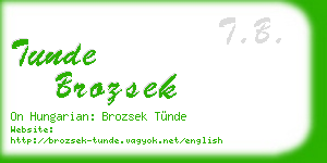 tunde brozsek business card